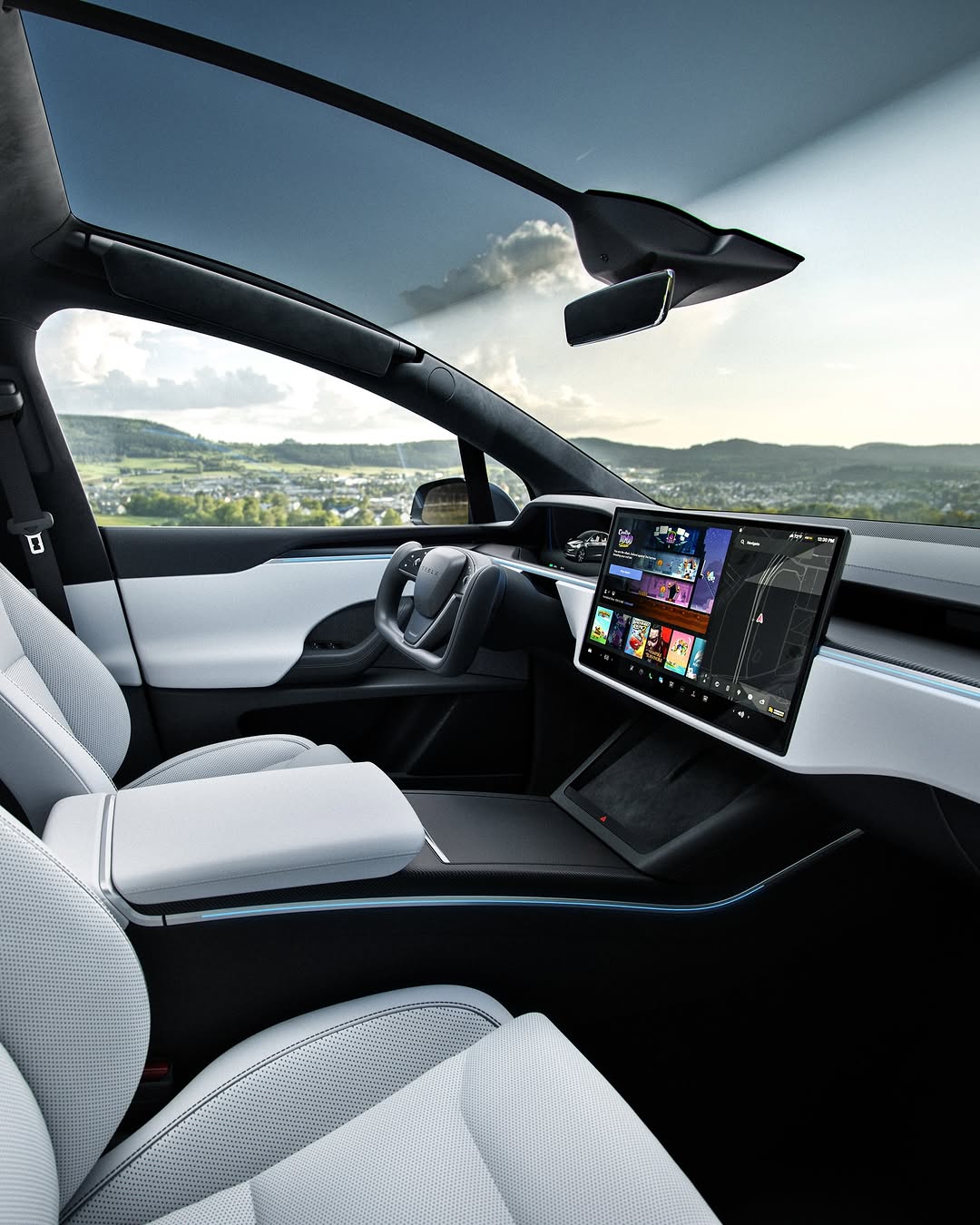 Model S 和 Model X 现在更棒了——今天在美国推出 🇺🇸 亮点: – 冰霜蓝车漆颜色 – 最长续航里程可达 410 英里(Model S 长续航版——我们迄今为止续航最长的特斯拉) – 更安静的内部环境:更少的风噪和路面噪音,主动降噪效果更佳 – 新轮毂设计与改进的空气动力学 = 更长续航 – 前脸摄像头,提升视野 – 动态氛围灯,在进入车辆时会在仪表板和车门上呈现独特的动画效果 – 新的衬套和悬挂设计带来更平稳的驾驶体验 – 自适应驾驶光束 – Model S Plaid 的全新外观设计,优化了高速稳定性 – 第三排乘客和行李空间更大(Model X) @teslamotors