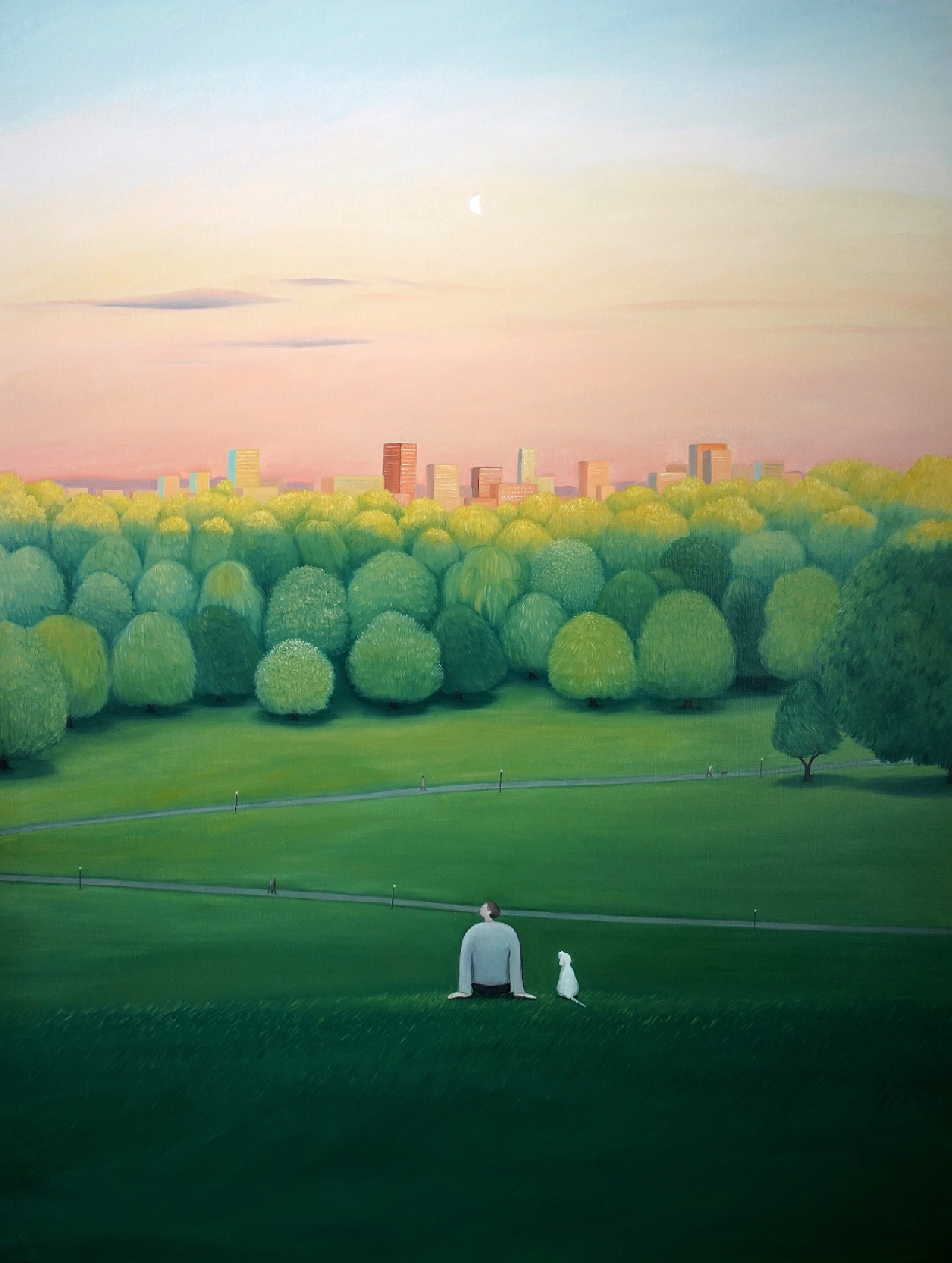 每天认识一位艺术家 | JiYoung Park JiYoung Park是一位韩国艺术家，以柔和的色彩和永恒的美学为特征，凭借自己独特的风格不断拓宽艺术范畴，包括书籍封面、电影海报、专辑封面等。她艺术的核心是对风景和大自然瞬息之美的迷恋，在模糊现实与想象的界限后，注入乌托邦式的美好愿景，邀请观众在如此快节奏的世界中，短暂驻足，在宁静中寻找慰藉，重新建立于大自然的连接，发现简单的存在之美。
	
她说：“我的作品创作似乎只有风景，这种简单有时会让我陷入徘徊和沉思，不确定前进的道路。但我发现自己依然会被所画的风景所吸引，青翠的树木、波光粼粼的湖泊、徐徐的微风唤醒了我内心深处的连接感，让我体会到宁静的力量。在新的系列作品中，我希望可以浓缩这些慰藉和宁静时刻，为疲惫的灵魂提供可以短暂休息的避风港。”
	
艺术是生活的精神支柱
我是Ashlee花花
关注我~带你走进艺术世界！
	
﻿#艺术﻿ ﻿#每日艺术家﻿ ﻿#精神世界﻿ ﻿#自然﻿ ﻿#平静﻿ @Ashlee花花