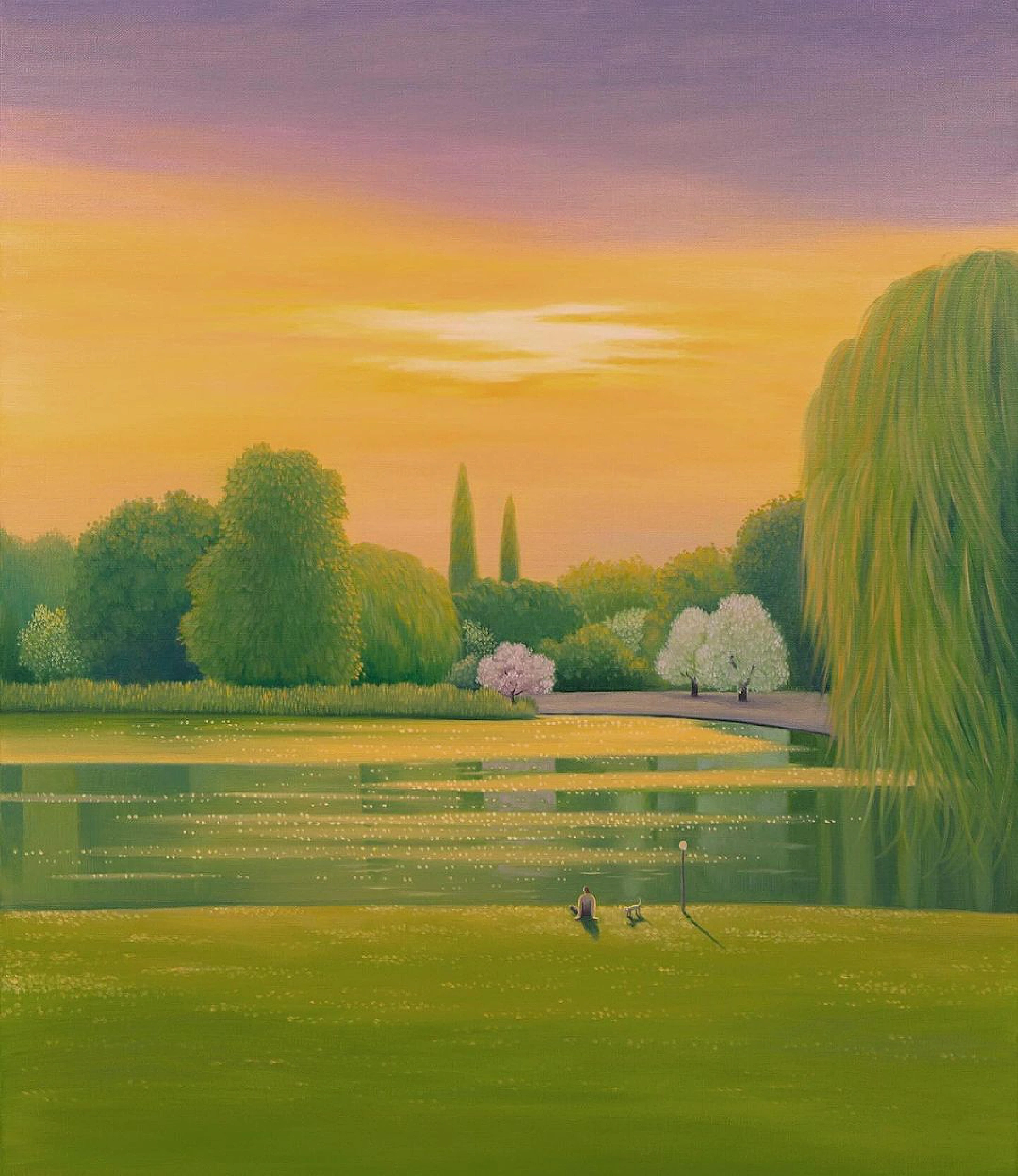 每天认识一位艺术家 | JiYoung Park JiYoung Park是一位韩国艺术家，以柔和的色彩和永恒的美学为特征，凭借自己独特的风格不断拓宽艺术范畴，包括书籍封面、电影海报、专辑封面等。她艺术的核心是对风景和大自然瞬息之美的迷恋，在模糊现实与想象的界限后，注入乌托邦式的美好愿景，邀请观众在如此快节奏的世界中，短暂驻足，在宁静中寻找慰藉，重新建立于大自然的连接，发现简单的存在之美。
	
她说：“我的作品创作似乎只有风景，这种简单有时会让我陷入徘徊和沉思，不确定前进的道路。但我发现自己依然会被所画的风景所吸引，青翠的树木、波光粼粼的湖泊、徐徐的微风唤醒了我内心深处的连接感，让我体会到宁静的力量。在新的系列作品中，我希望可以浓缩这些慰藉和宁静时刻，为疲惫的灵魂提供可以短暂休息的避风港。”
	
艺术是生活的精神支柱
我是Ashlee花花
关注我~带你走进艺术世界！
	
﻿#艺术﻿ ﻿#每日艺术家﻿ ﻿#精神世界﻿ ﻿#自然﻿ ﻿#平静﻿ @Ashlee花花