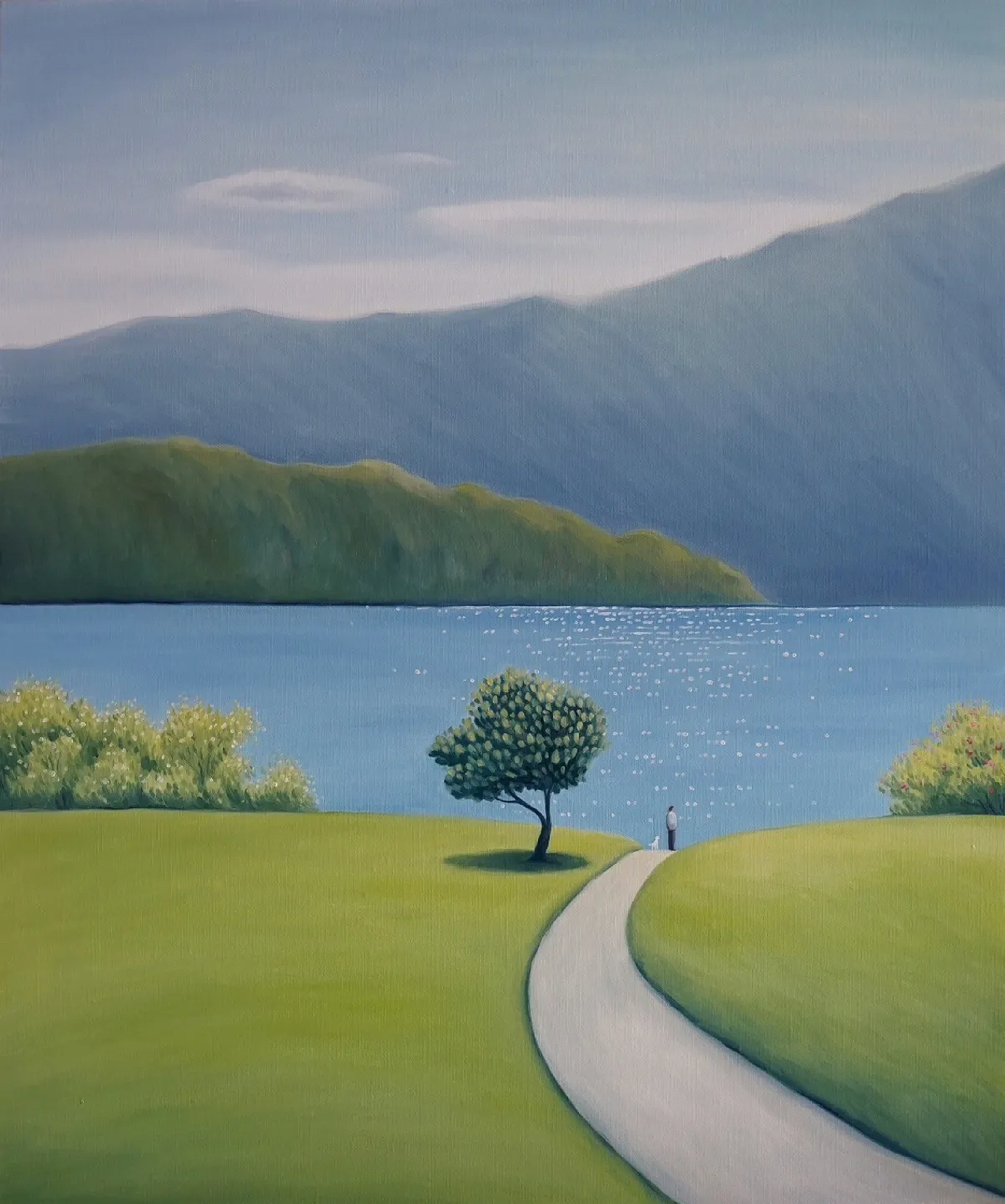 每天认识一位艺术家 | JiYoung Park JiYoung Park是一位韩国艺术家，以柔和的色彩和永恒的美学为特征，凭借自己独特的风格不断拓宽艺术范畴，包括书籍封面、电影海报、专辑封面等。她艺术的核心是对风景和大自然瞬息之美的迷恋，在模糊现实与想象的界限后，注入乌托邦式的美好愿景，邀请观众在如此快节奏的世界中，短暂驻足，在宁静中寻找慰藉，重新建立于大自然的连接，发现简单的存在之美。
	
她说：“我的作品创作似乎只有风景，这种简单有时会让我陷入徘徊和沉思，不确定前进的道路。但我发现自己依然会被所画的风景所吸引，青翠的树木、波光粼粼的湖泊、徐徐的微风唤醒了我内心深处的连接感，让我体会到宁静的力量。在新的系列作品中，我希望可以浓缩这些慰藉和宁静时刻，为疲惫的灵魂提供可以短暂休息的避风港。”
	
艺术是生活的精神支柱
我是Ashlee花花
关注我~带你走进艺术世界！
	
﻿#艺术﻿ ﻿#每日艺术家﻿ ﻿#精神世界﻿ ﻿#自然﻿ ﻿#平静﻿ @Ashlee花花