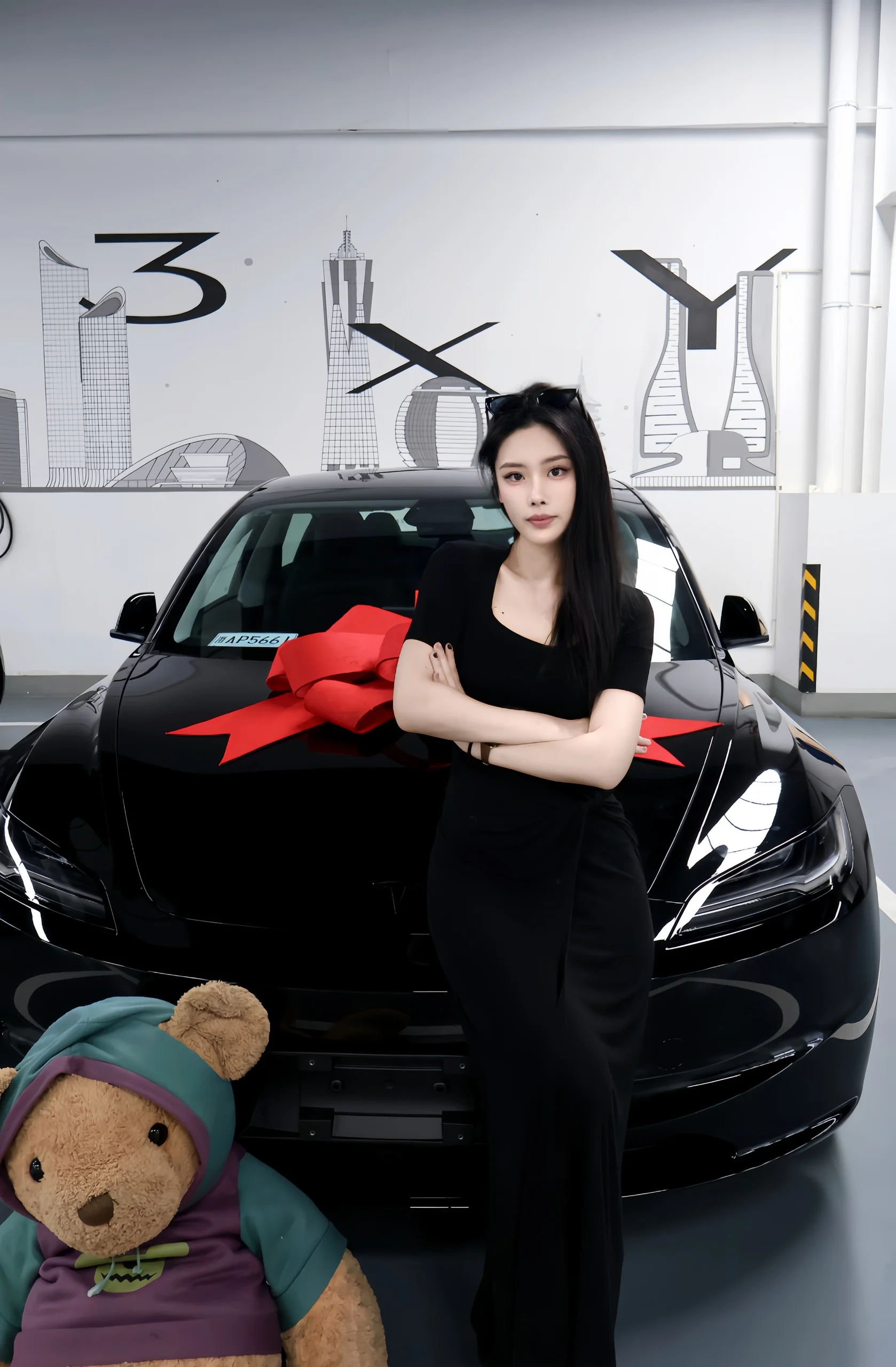 接美式男孩回家！ #特斯拉#特斯拉3 #model3 #大玩具 #提车 #提车拍照姿势 @好多肉CL