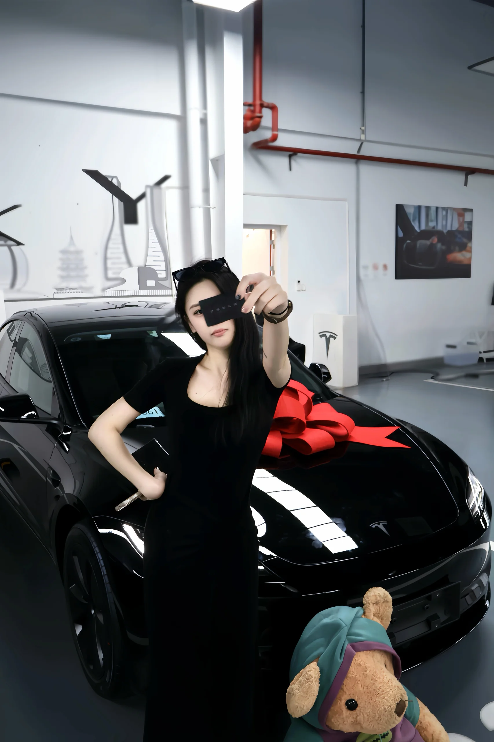 接美式男孩回家！ #特斯拉#特斯拉3 #model3 #大玩具 #提车 #提车拍照姿势 @好多肉CL